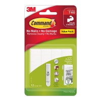 Command Picture Hanging Strips 17206-12 Large White, Pack of 12 Sets